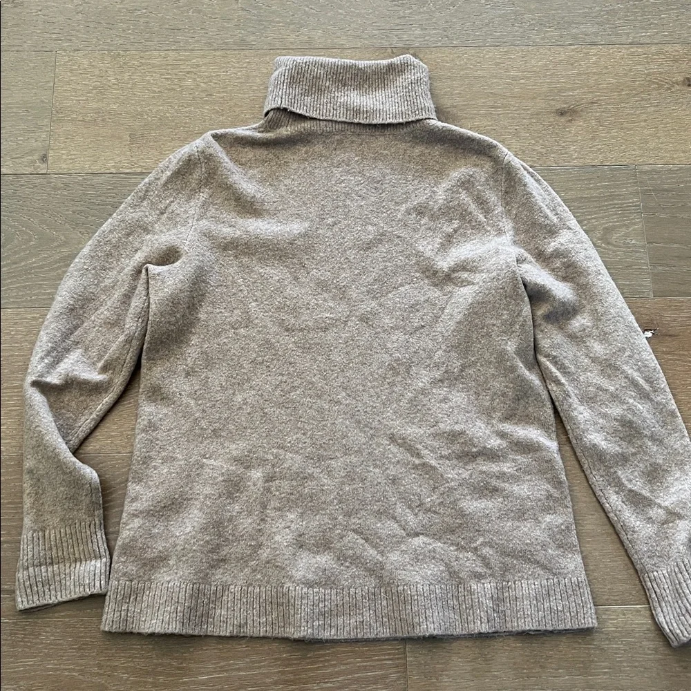 J Crew Button turtleneck in extra-soft yarn in Camel size small